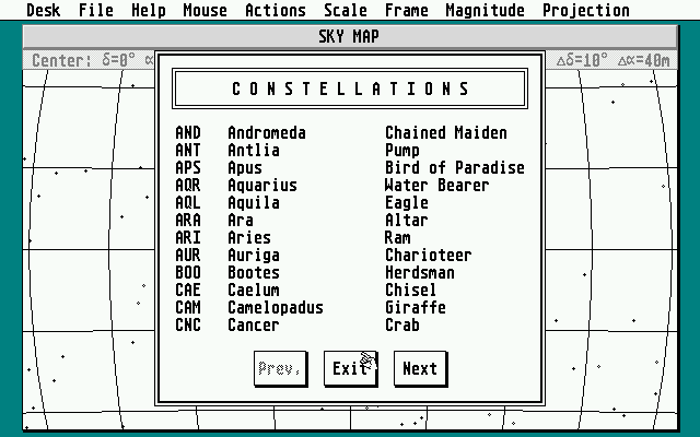 Sky Map atari screenshot